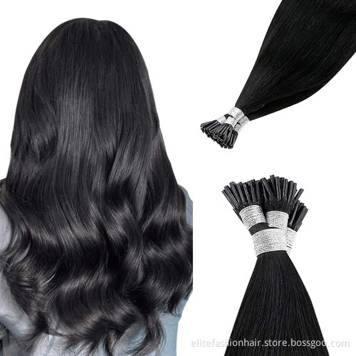 I Tip Human Hair Extensions 100 Strands/Pack Pre Bonded Keratin Stick In Hair Extensions double drawn Stick I tip Hair Extension